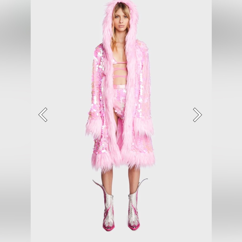 Dolls Kill Club Exx Ride the Dreamwave Sequin Coat